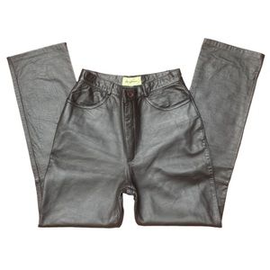 vintage leather pants dark brown genuine leather